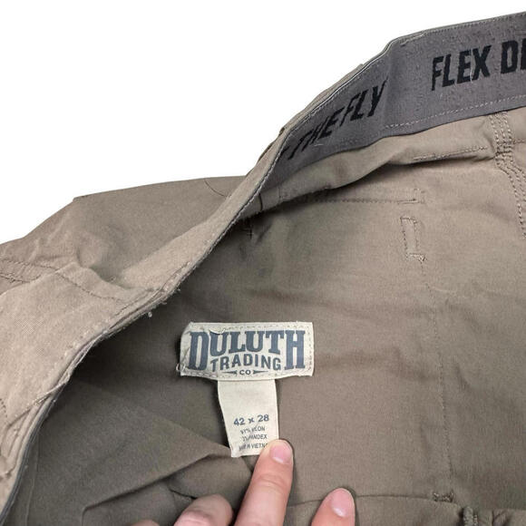 Duluth Trading Flex Dry Work Pants 42x28 Cargo Utility Khaki Relax Outdoor Hike - Picture 8 of 11